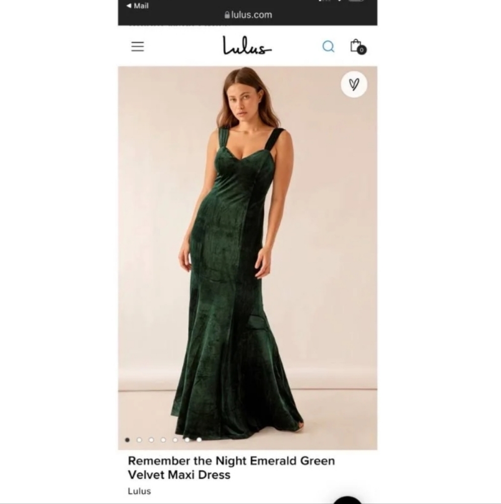 Lulus green velvet bridesmaid dress